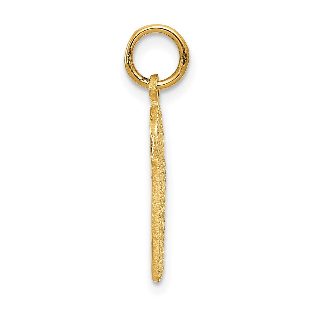 14k Yellow Gold 10 mm Basketball in Net Charm (0.8 grams)