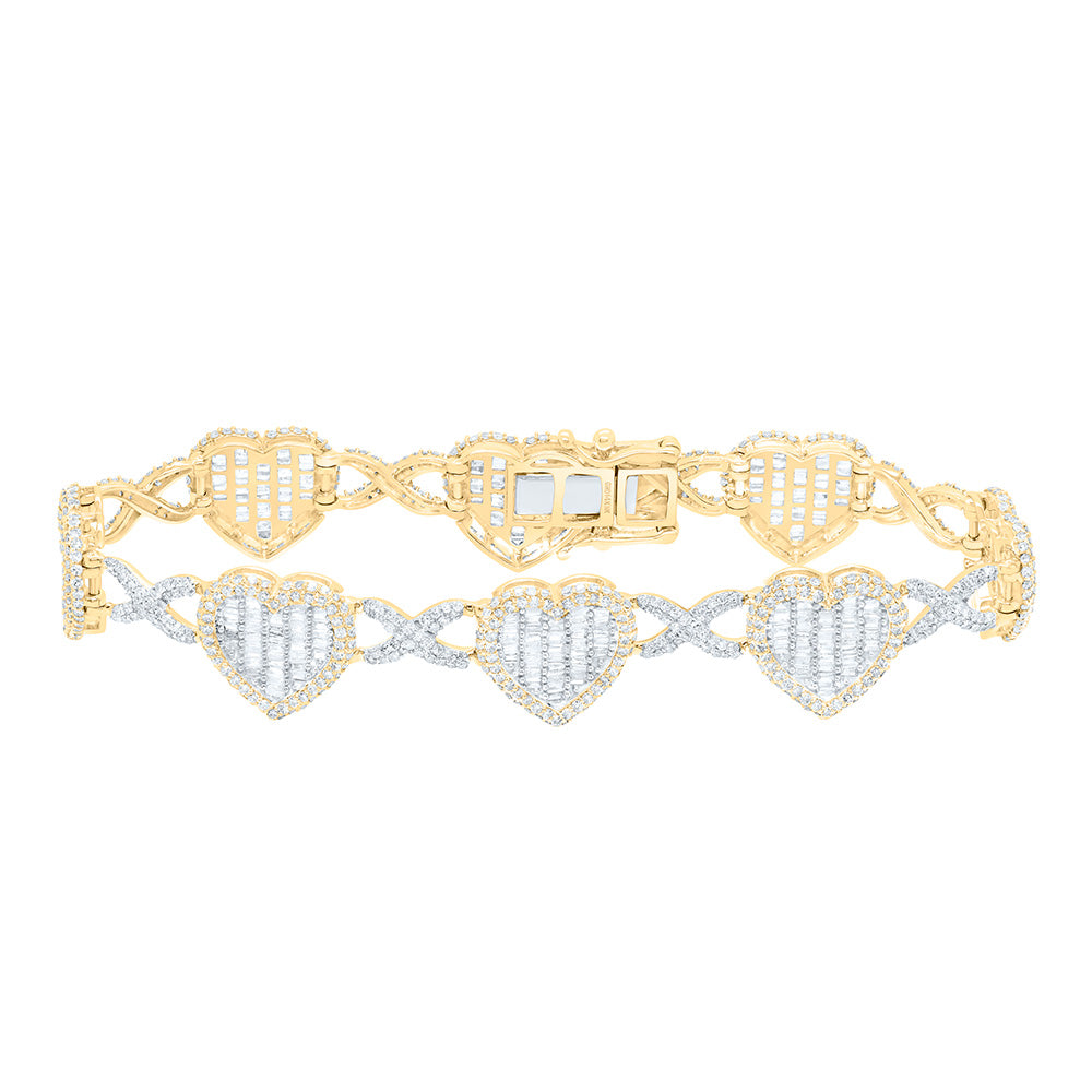 4 3/8Ctw-Nat Dia Nk Fashion Infinity Heart Bracelet ( 7 Inch )