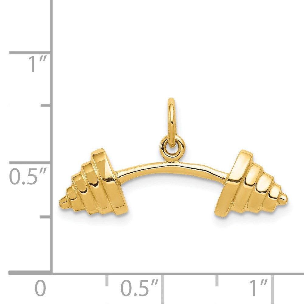 14k Yellow Gold 26 mm Barbell Charm (1.23 grams)