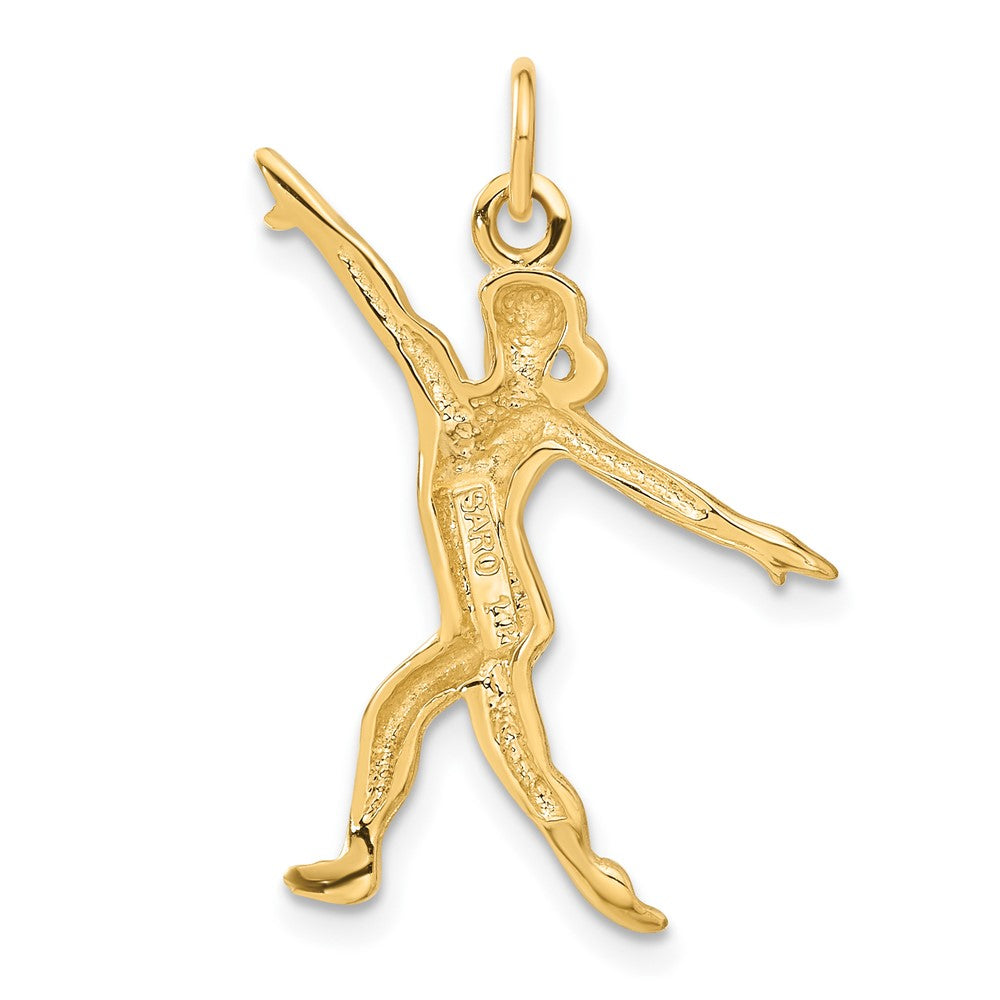 14k Yellow Gold 25 mm Gymnast Charm (1.89 grams)