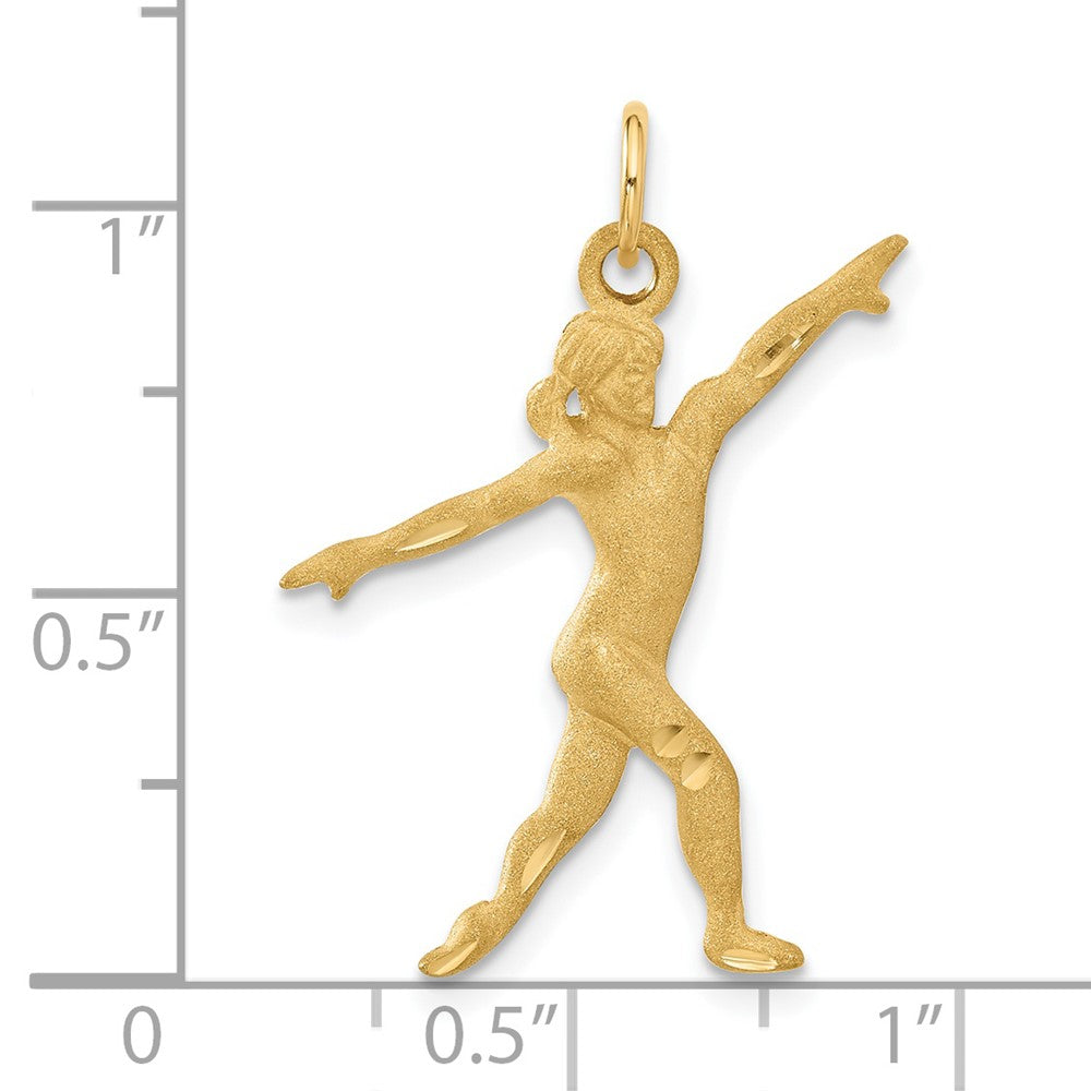 14k Yellow Gold 25 mm Gymnast Charm (1.89 grams)
