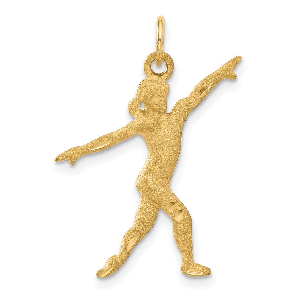 14k Yellow Gold 25 mm Gymnast Charm (1.89 grams)