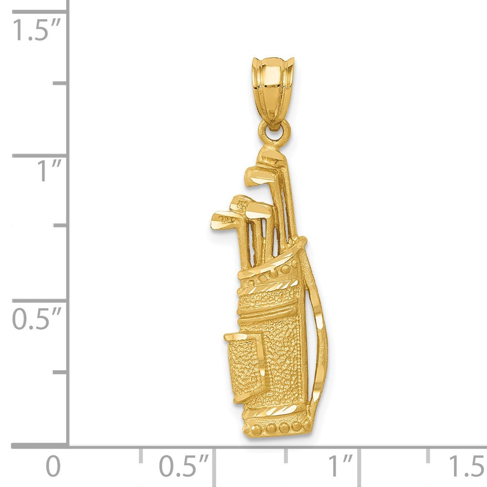 14k Yellow Gold 10 mm Golf Bag Charm (1.89 grams)