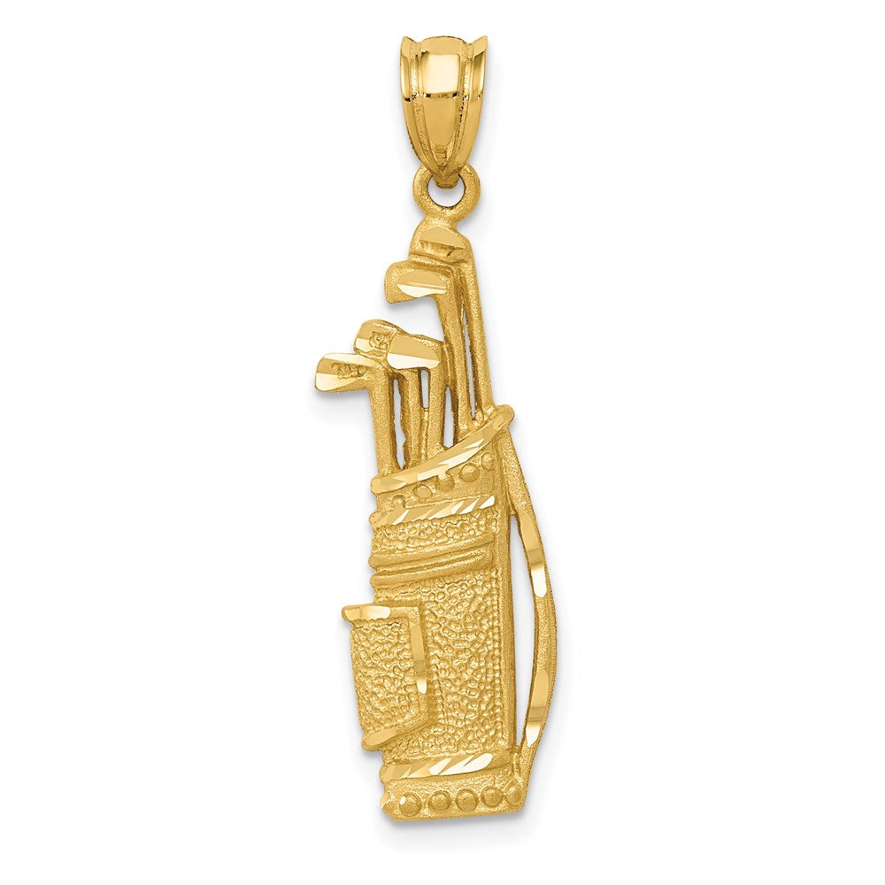 14k Yellow Gold 10 mm Golf Bag Charm (1.89 grams)