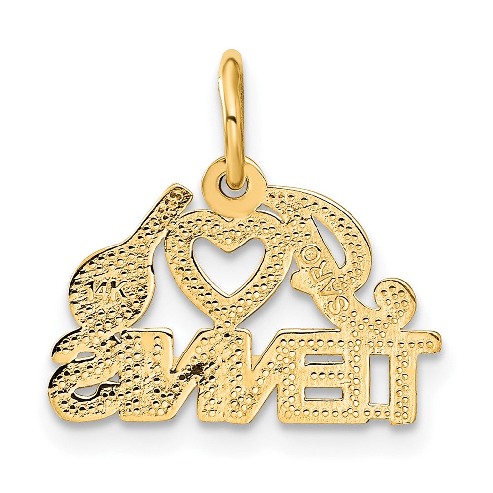 14k Yellow Gold 17 mm I HEART TENNIS Charm (0.93 grams)