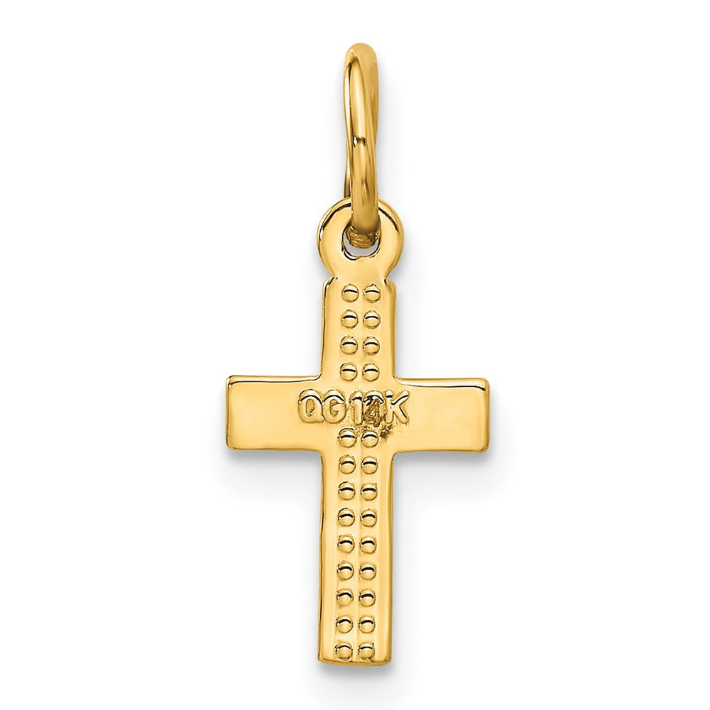 14k Yellow Gold 8 mm Tiny Cross Charm (0.53 grams)