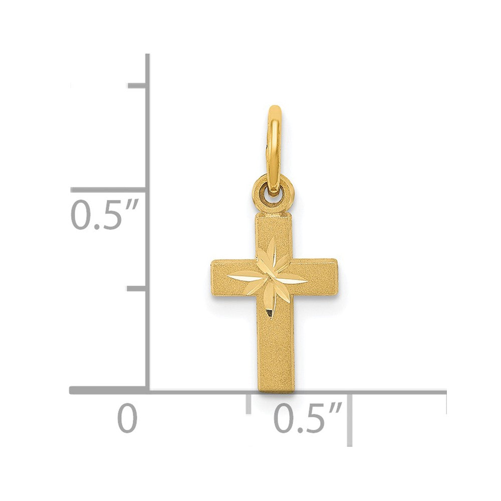 14k Yellow Gold 8 mm Tiny Cross Charm (0.53 grams)