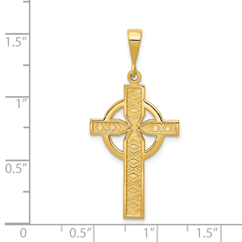 14k Yellow Gold 11 mm Celtic Cross Pendant (1.82 grams)
