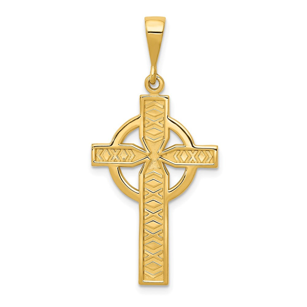 14k Yellow Gold 11 mm Celtic Cross Pendant (1.82 grams)