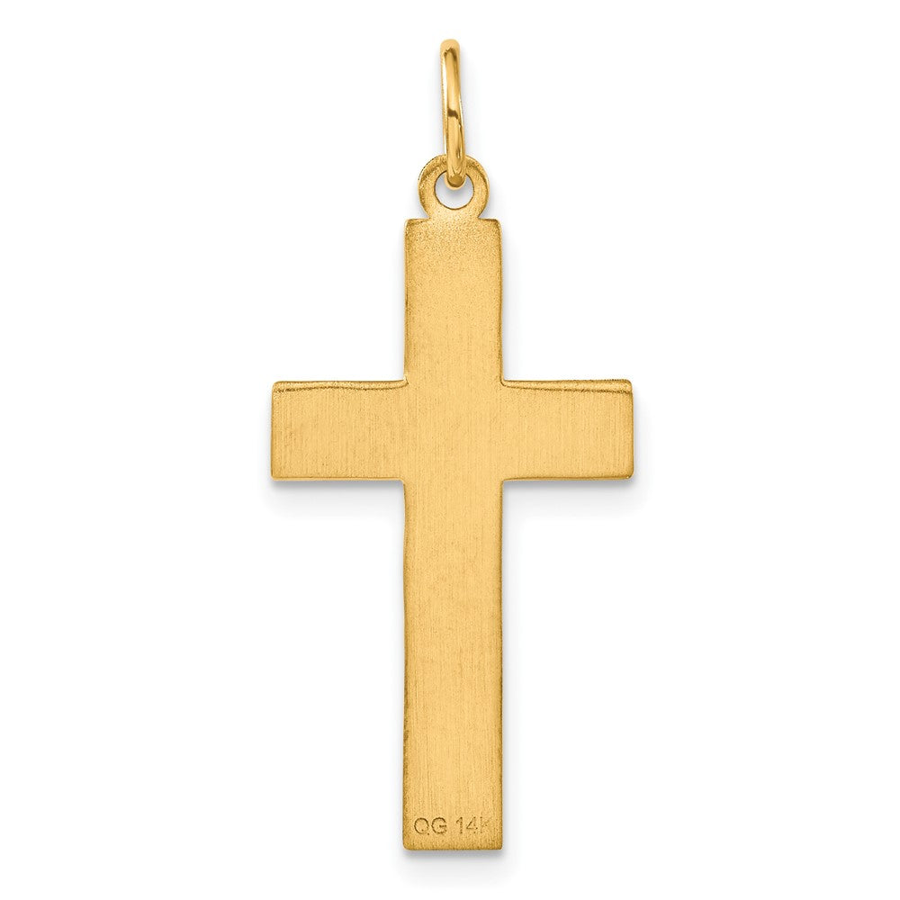 14k Yellow Gold 15 mm Diamond-cut Cross Charm (1.57 grams)