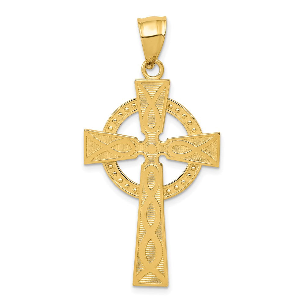 14k Yellow Gold 24 mm Celtic Cross Pendant (2.94 grams)