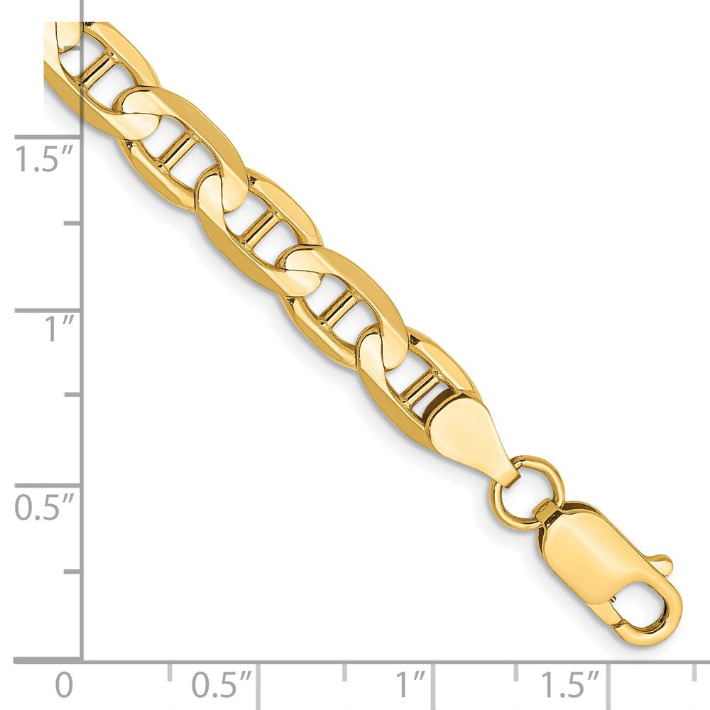 14k 6.25mm Concave Anchor Chain Bracelet (10.38 grams)