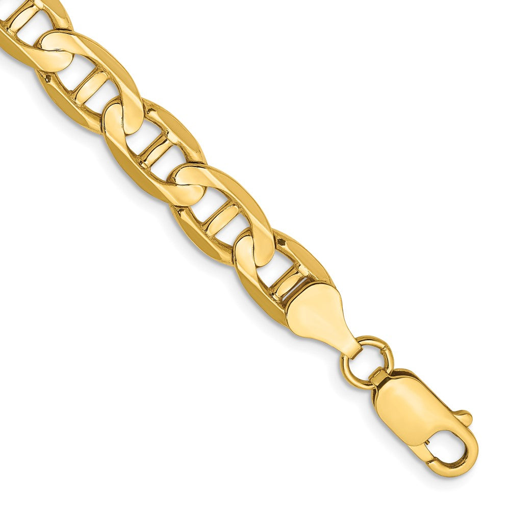14k 7mm Concave Anchor Chain Bracelet (12.94 grams)
