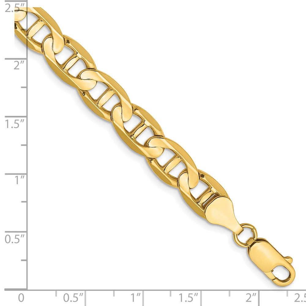 14k 8mm Concave Anchor Chain Bracelet (15.59 grams)