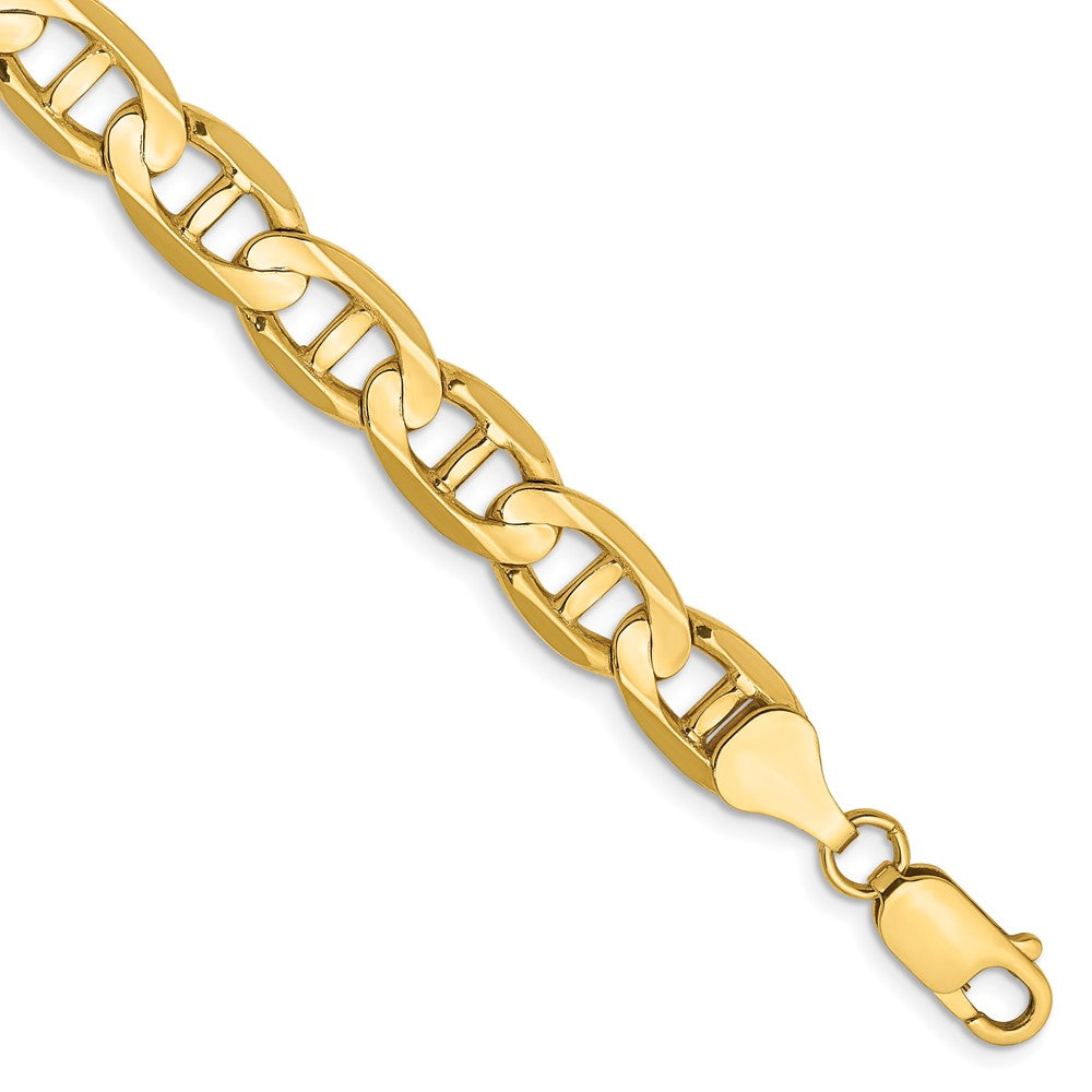 14k 8mm Concave Anchor Chain Bracelet (15.59 grams)