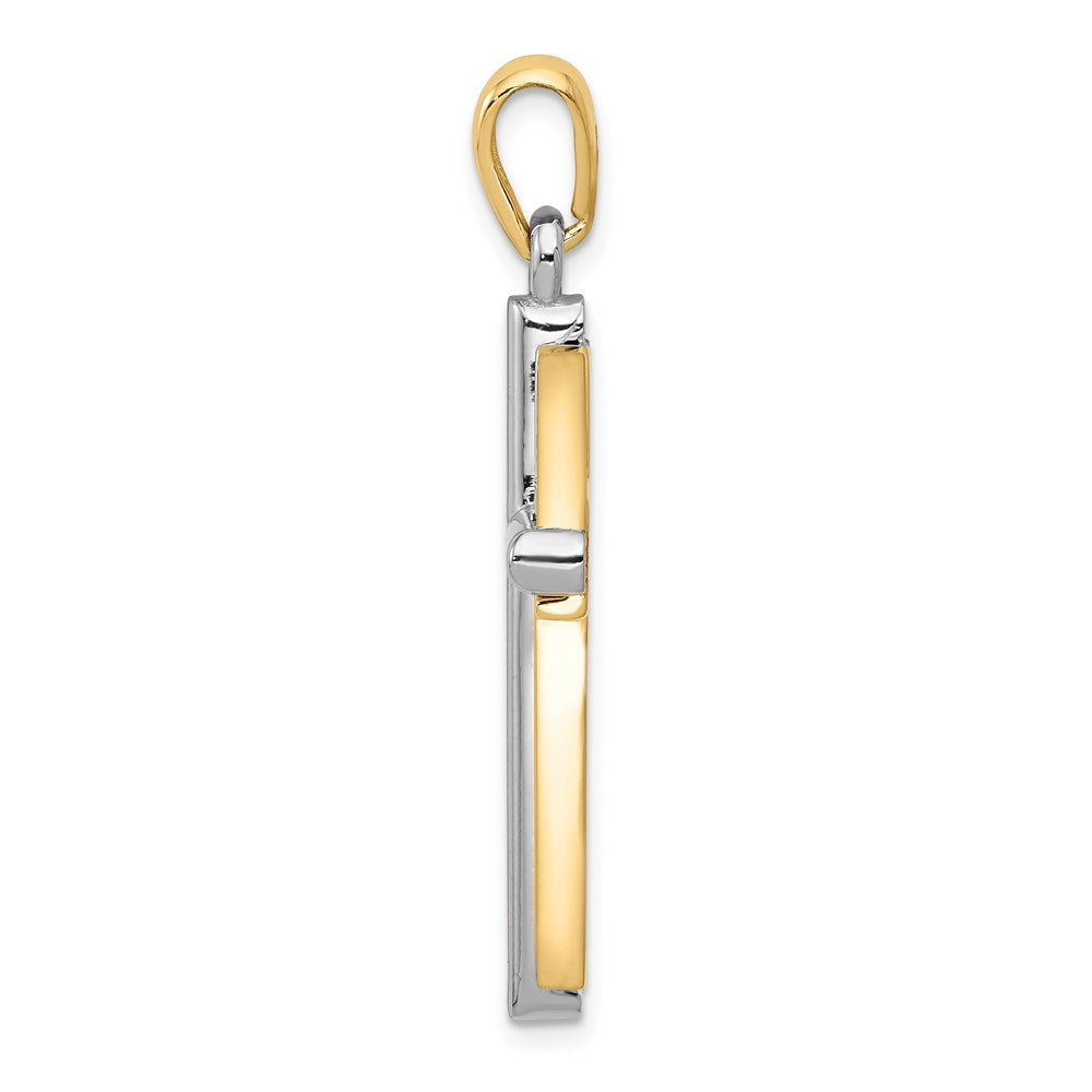 14k Two-tone 20 mm Cross Pendant (5.17 grams)