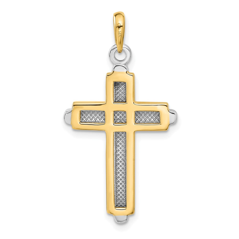 14k Two-tone 20 mm Cross Pendant (5.17 grams)