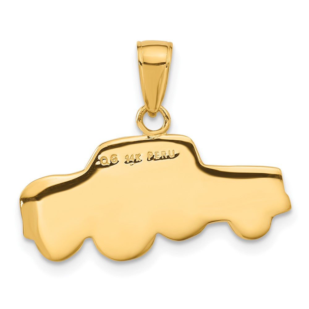 14k Yellow & Rhodium 25 mm Pick-up Truck Pendant (1.77 grams)