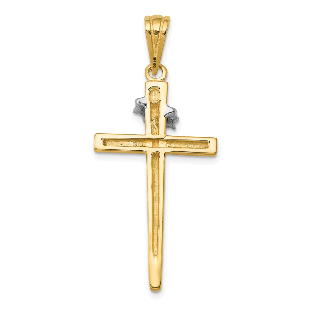 14K Two-Tone Cross with Crown of Thorns Pendant (3.13 grams)