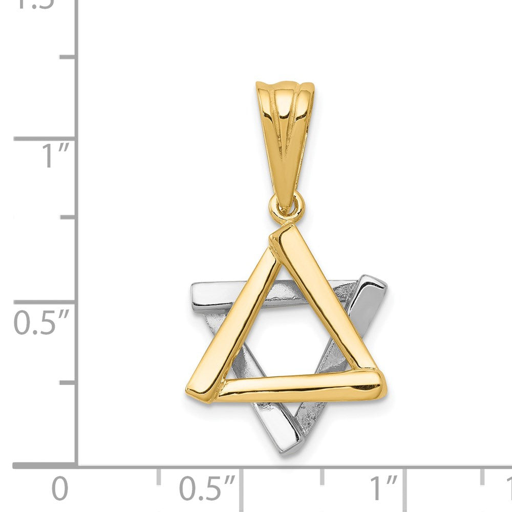 14k Two-tone 16 mm Star of David Pendant (3.54 grams)