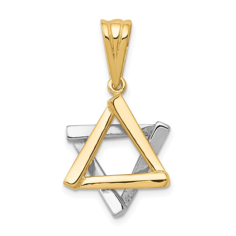 14k Two-tone 16 mm Star of David Pendant (3.54 grams)