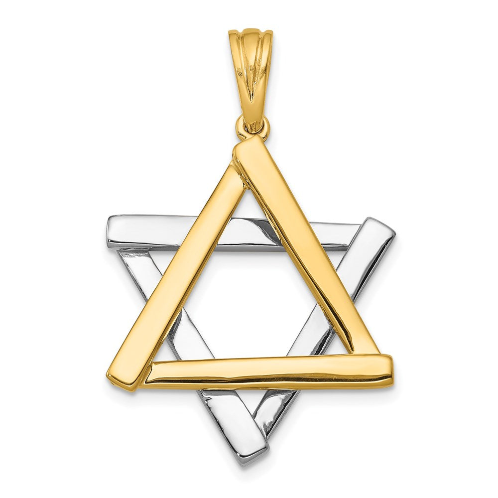 14k Two-tone 24 mm Star Of David Pendant (6.71 grams)