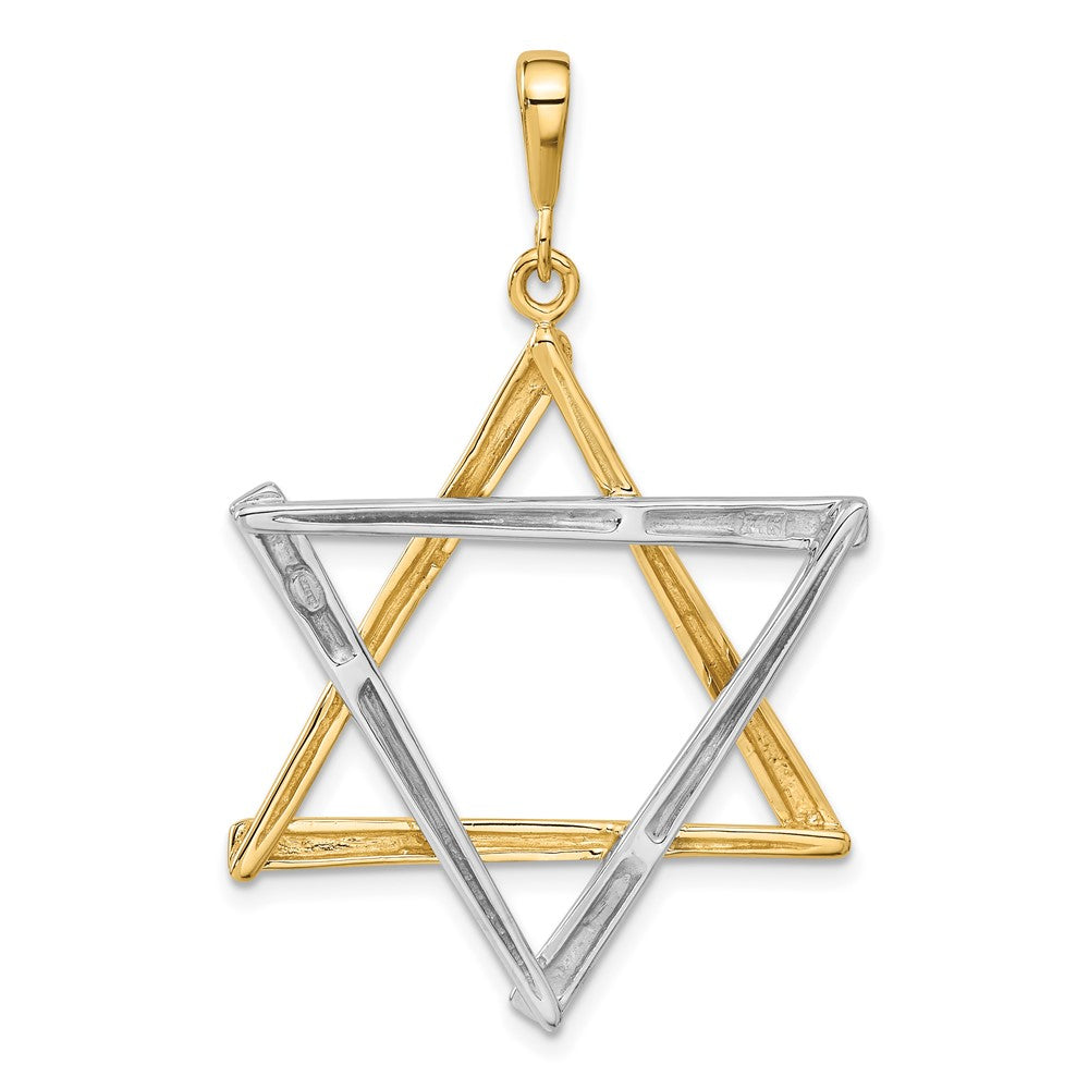 14k Two-tone 29 mm Star Of David Pendant (4.78 grams)