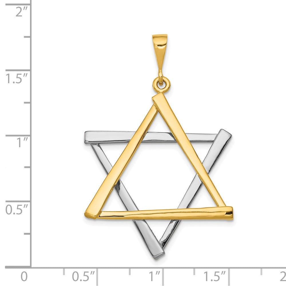 14k Two-tone 29 mm Star Of David Pendant (4.78 grams)
