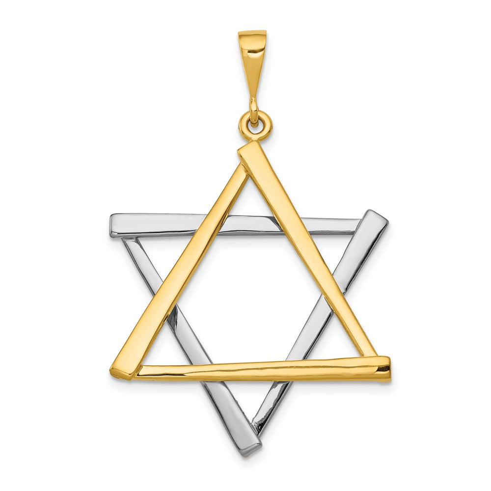 14k Two-tone 29 mm Star Of David Pendant (4.78 grams)