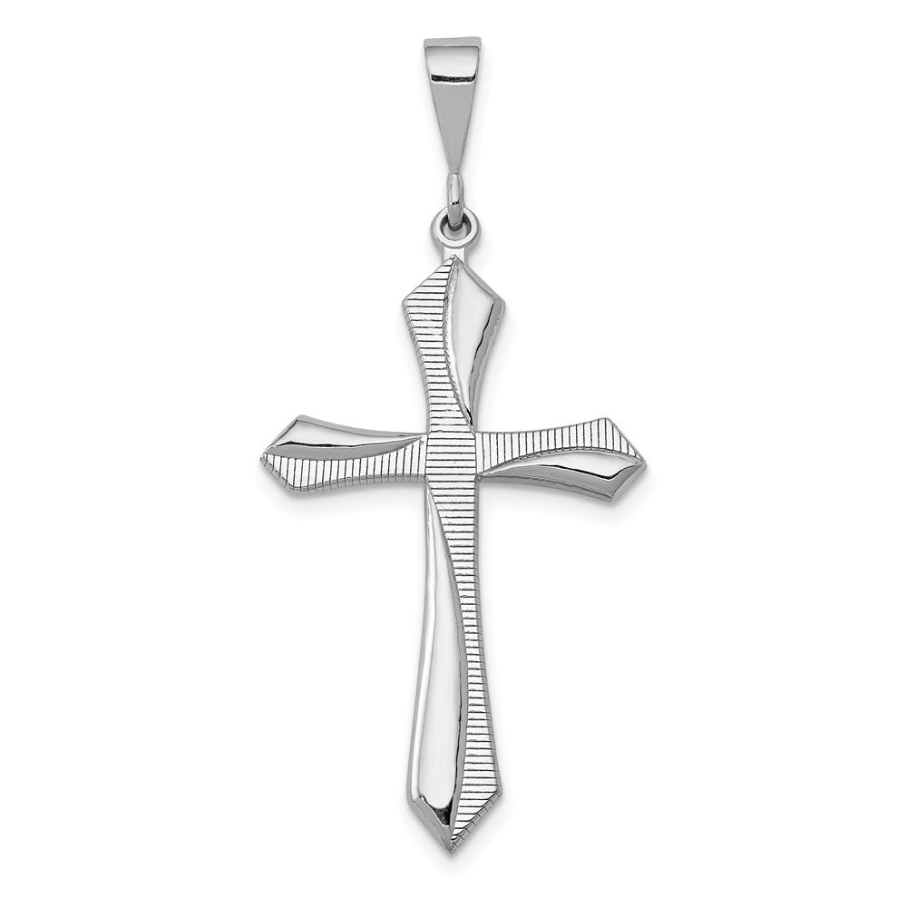 14k White Gold 20 mm Passion Cross Pendant (2.18 grams)