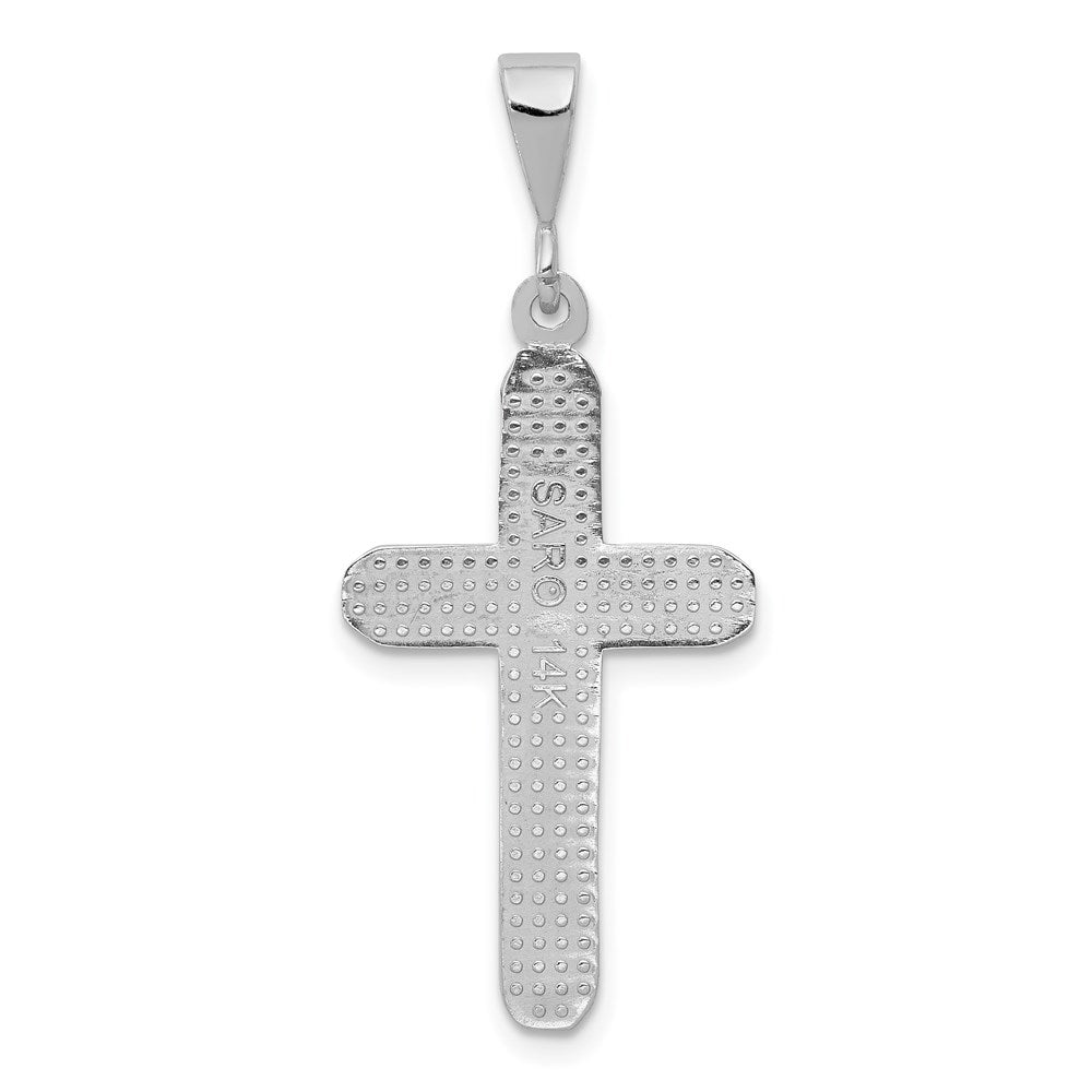 14k White Gold 16 mm Cross Charm (1.58 grams)