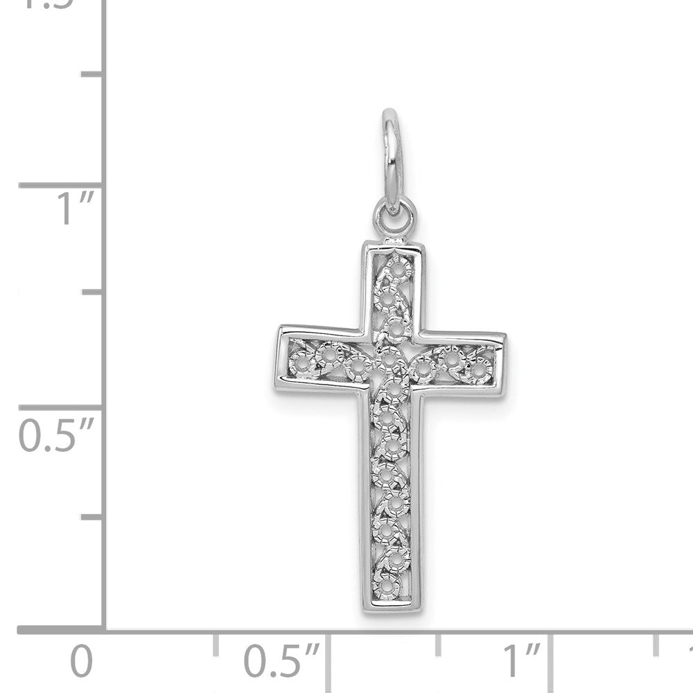 14k White Gold 13 mm Cross Charm (0.96 grams)