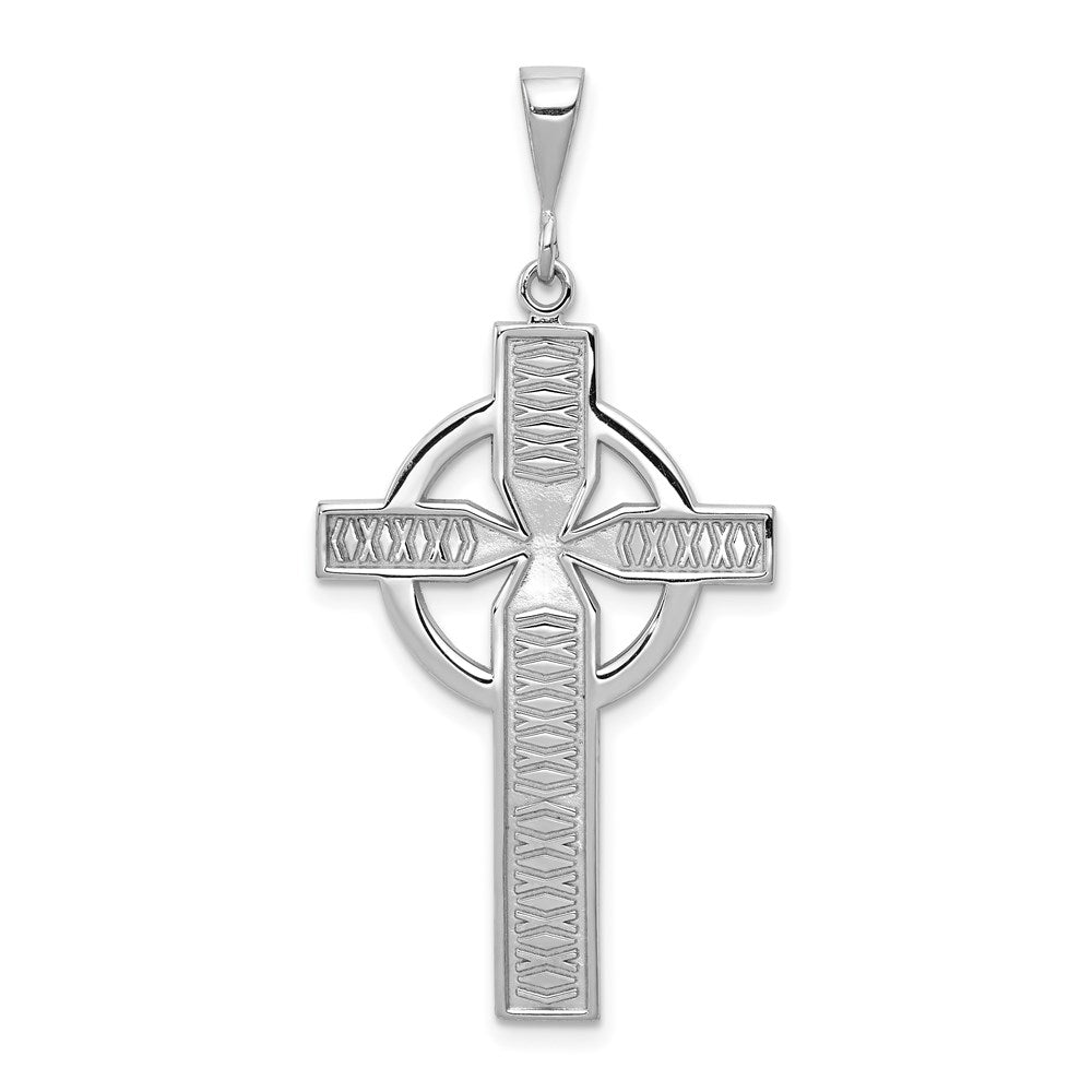 14k White Gold 21 mm Celtic Cross Charm (1.98 grams)