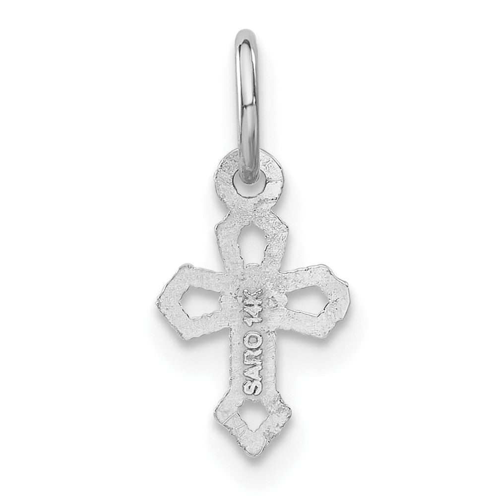 14k White Gold 7 mm Passion Cross Charm (0.26 grams)