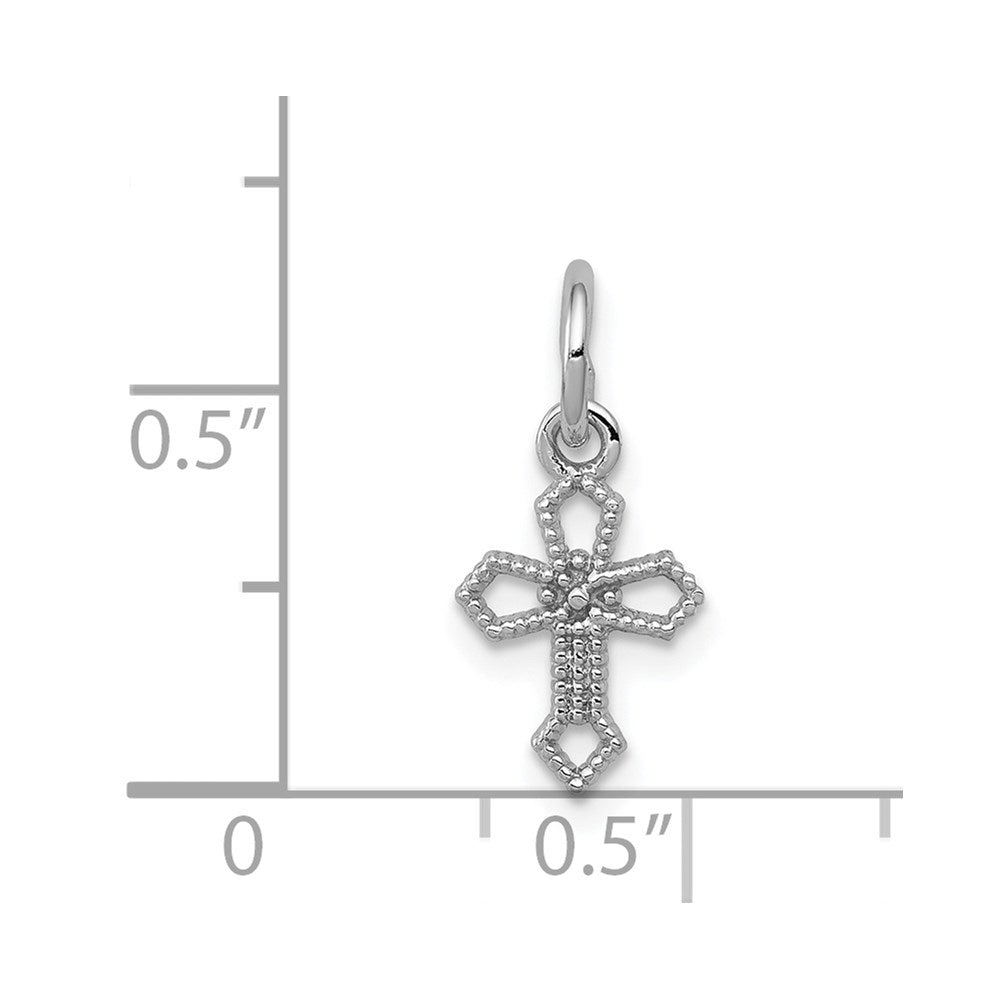 14k White Gold 7 mm Passion Cross Charm (0.26 grams)