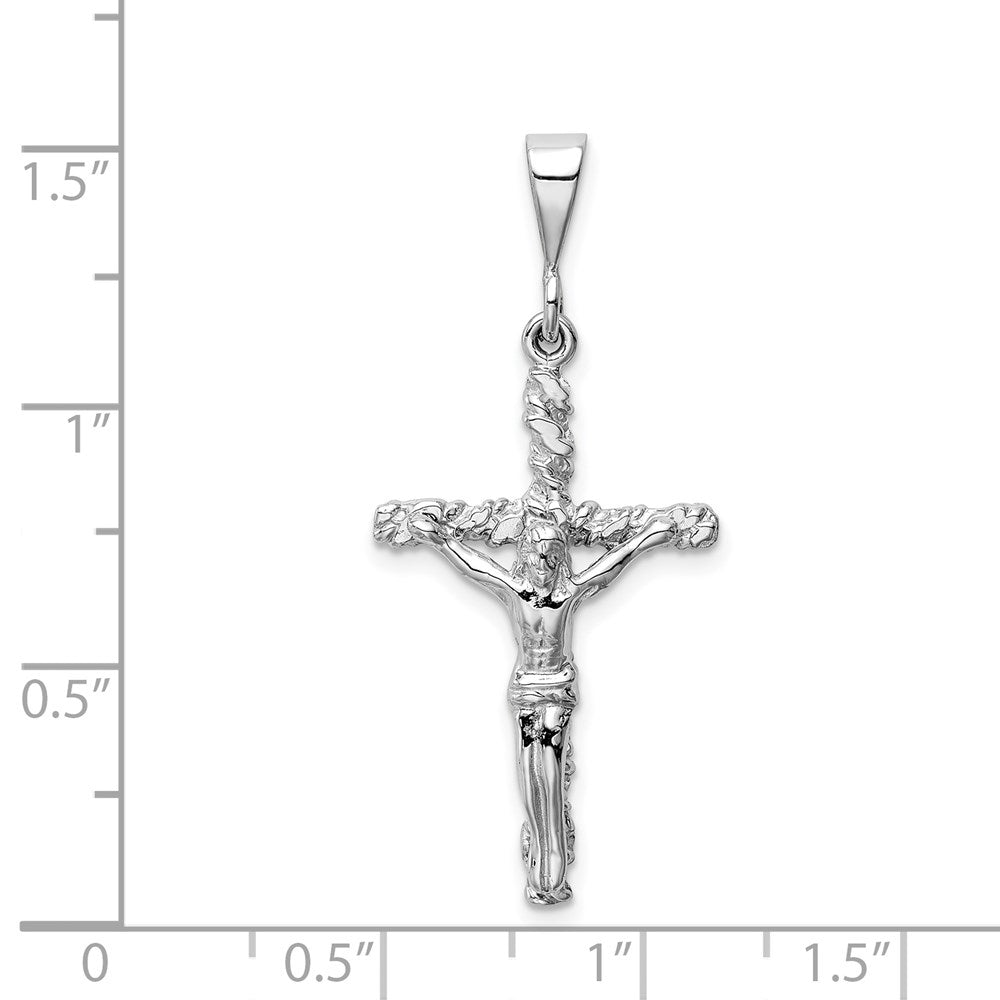 14k White Gold 17 mm Jesus Crucifix Charm