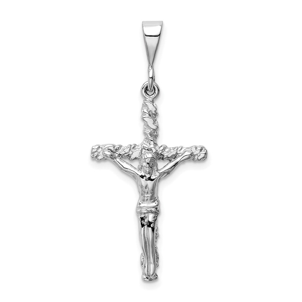 14k White Gold 17 mm Jesus Crucifix Charm (2.4 grams)