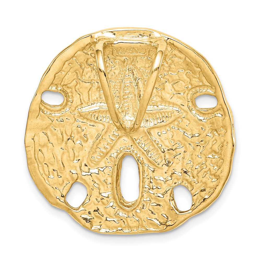 14k Yellow Gold 27 mm on Both Small Sand Dollar Slide (5.99 grams)