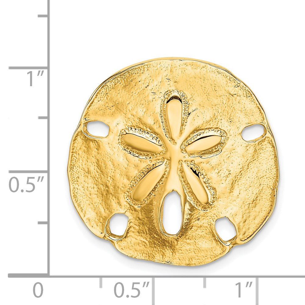 14k Yellow Gold 27 mm on Both Small Sand Dollar Slide (5.99 grams)