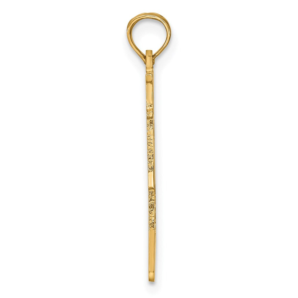 14k Solid I HEART AL Alabama State Pendant (0.67 grams)