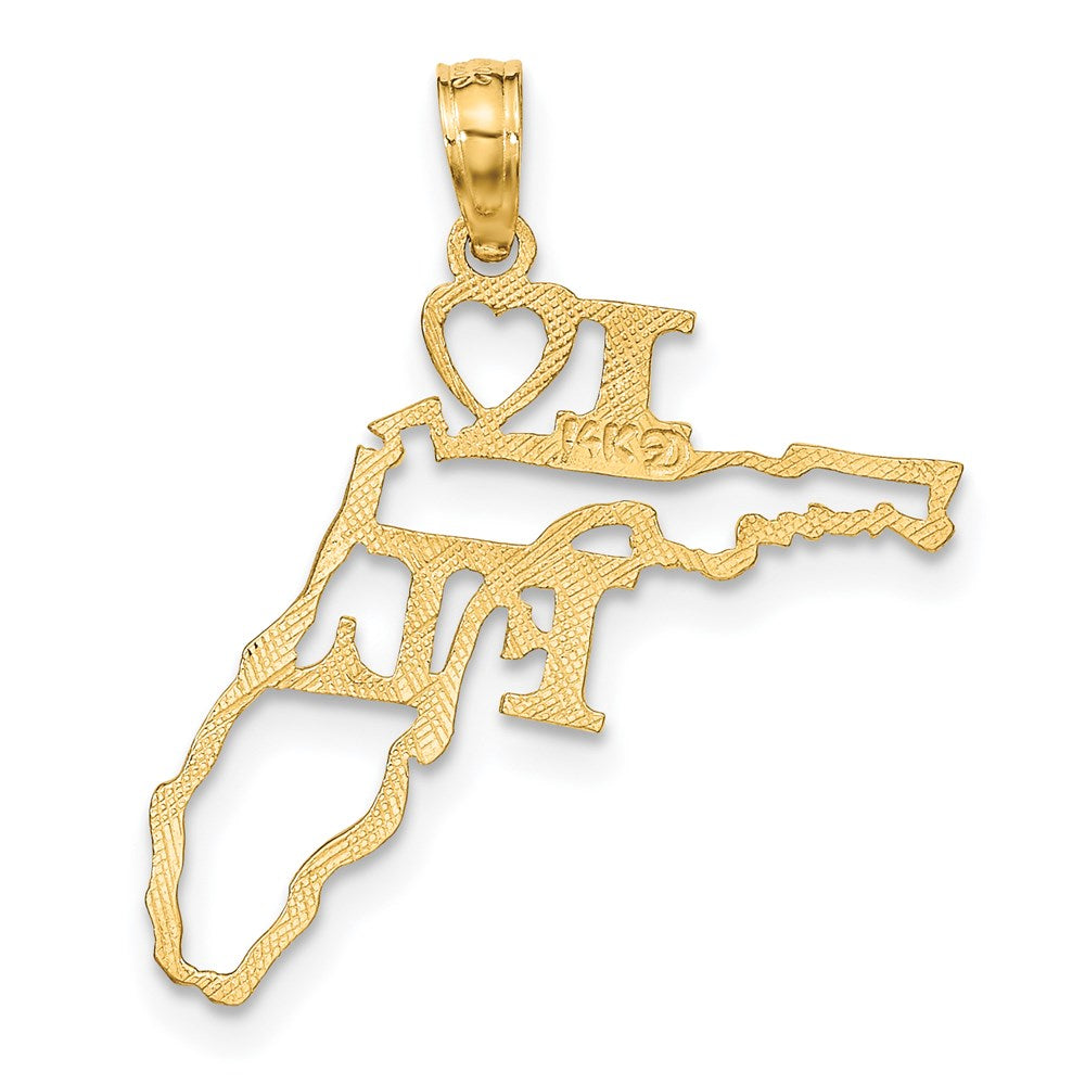 14k Yellow Gold 20 mm Solid Florida State Pendant (0.65 grams)