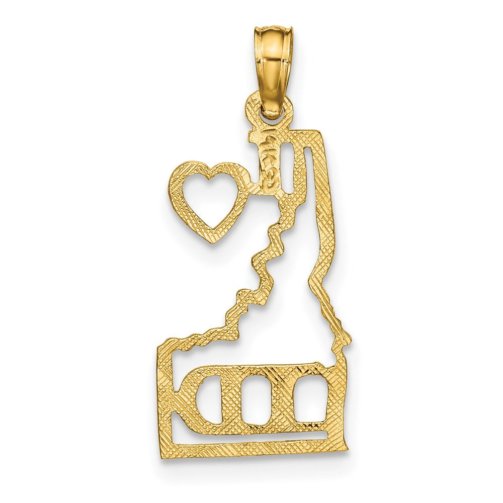 14k Yellow Gold 10 mm Solid Idaho State Pendant (0.64 grams)