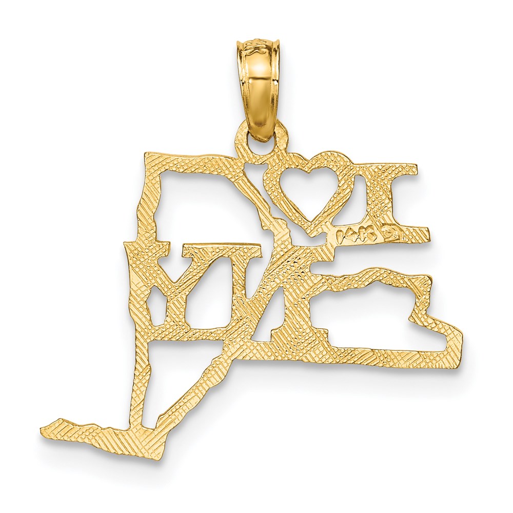 14k Solid I HEART NY New York State Pendant (0.84 grams)