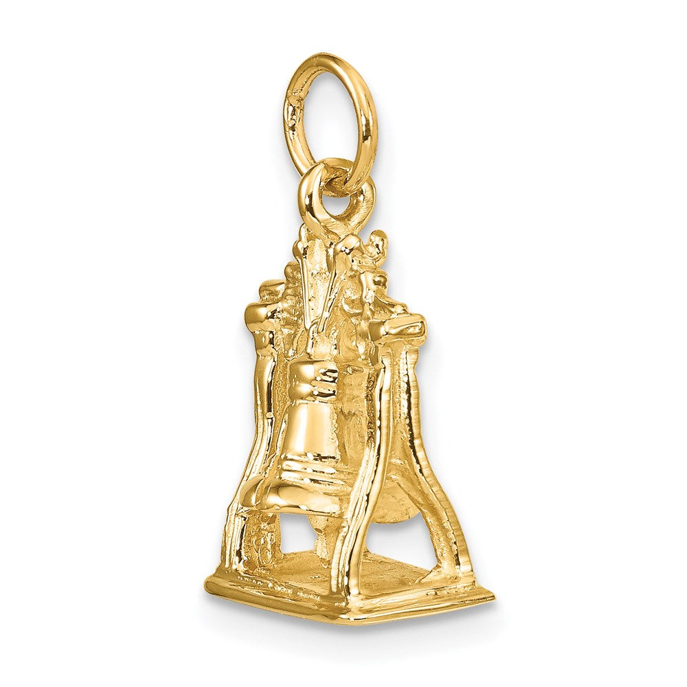 14k Yellow Gold 13 mm Solid Polished 3-D Liberty Bell Charm (3.77 grams)