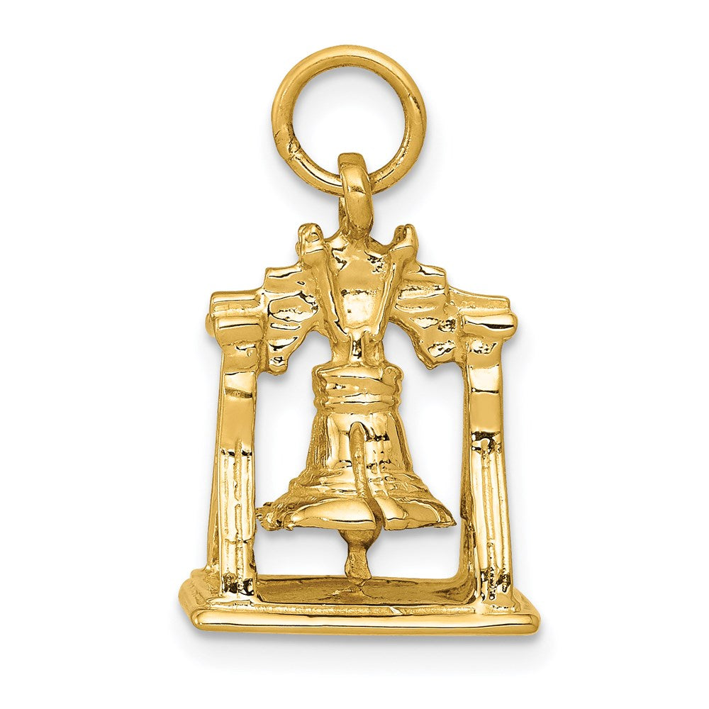 14k Yellow Gold 13 mm Solid Polished 3-D Liberty Bell Charm (3.77 grams)
