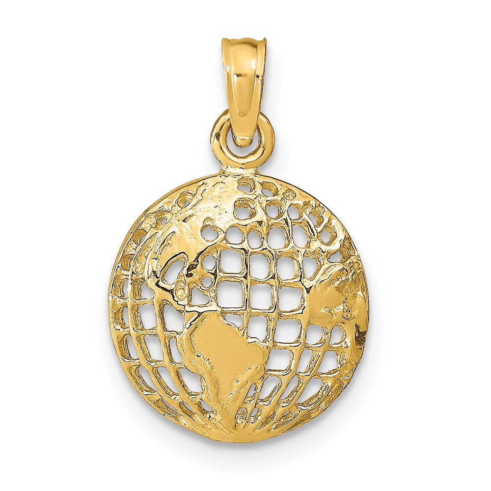 14k Yellow Gold 13 mm Polished Globe Pendant (1.31 grams)