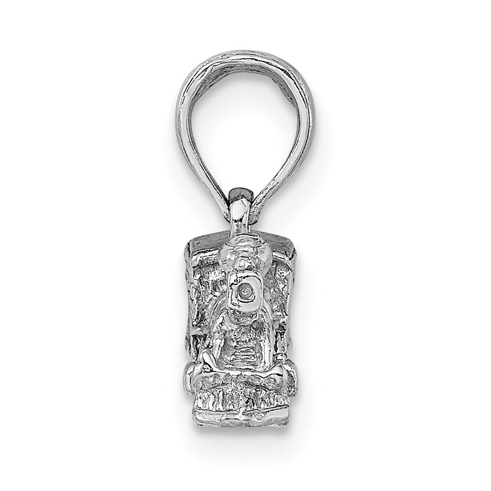 14k White Gold 16.2 mm 3-D Miniature Train Charm (2.09 grams)