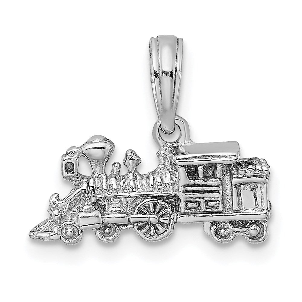14k White Gold 16.2 mm 3-D Miniature Train Charm (2.09 grams)