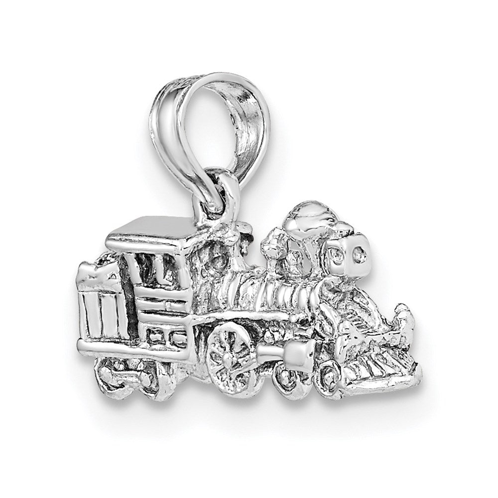 14k White Gold 16.2 mm 3-D Miniature Train Charm (2.09 grams)