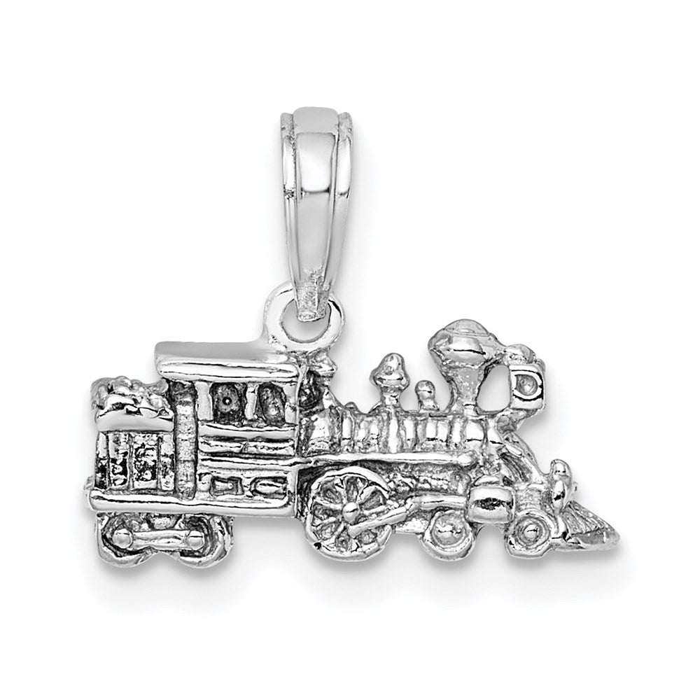 14k White Gold 16.2 mm 3-D Miniature Train Charm (2.09 grams)
